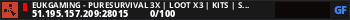 EUKGaming - PureSurvival 3x | Loot x3 | Kits | Skinbox | 06/02/