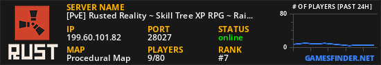 [PvE] Rusted Reality ~ Skill Tree XP RPG ~ Raid Bases ~ Gunship
