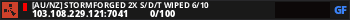 [AU/NZ] STORMFORGED 2x S/D/T wiped 6/10
