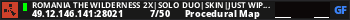 Romania The Wilderness 2x|Solo Duo|Skin|Just Wiped 17/5|Noob