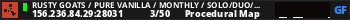 Rusty Goats / Pure Vanilla / Monthly / Solo/Duo/Trio