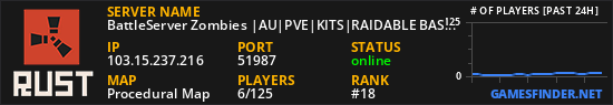 BattleServer Zombies |AU|PVE|KITS|RAIDABLE BASES|