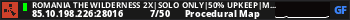 Romania The Wilderness 2x|Solo Only|50% Upkeep|Monthly|Noob