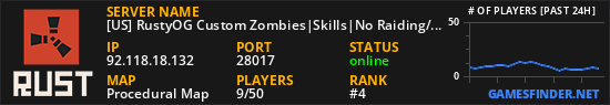 [US] RustyOG Custom Zombies|Skills|No Raiding/Killing