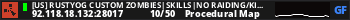 [US] RustyOG Custom Zombies|Skills|No Raiding/Killing