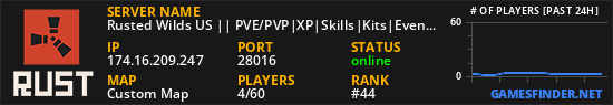 Rusted Wilds US || PVE/PVP|XP|Skills|Kits|Events|Zombies